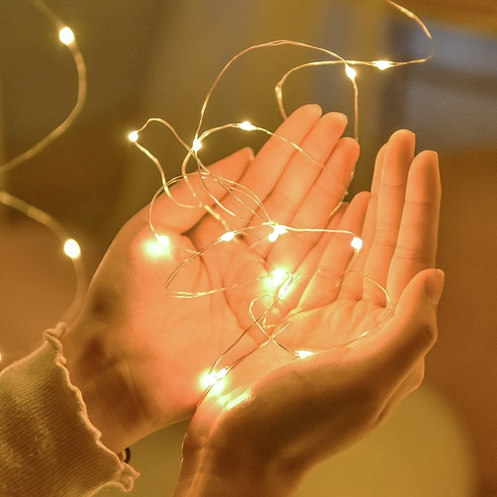 LED Fairy Lights Battery Box Copper Wire String 78.74/196.85/393.7inch Holiday Outdoor Lighting Christmas Tree Wedding Party Decorations