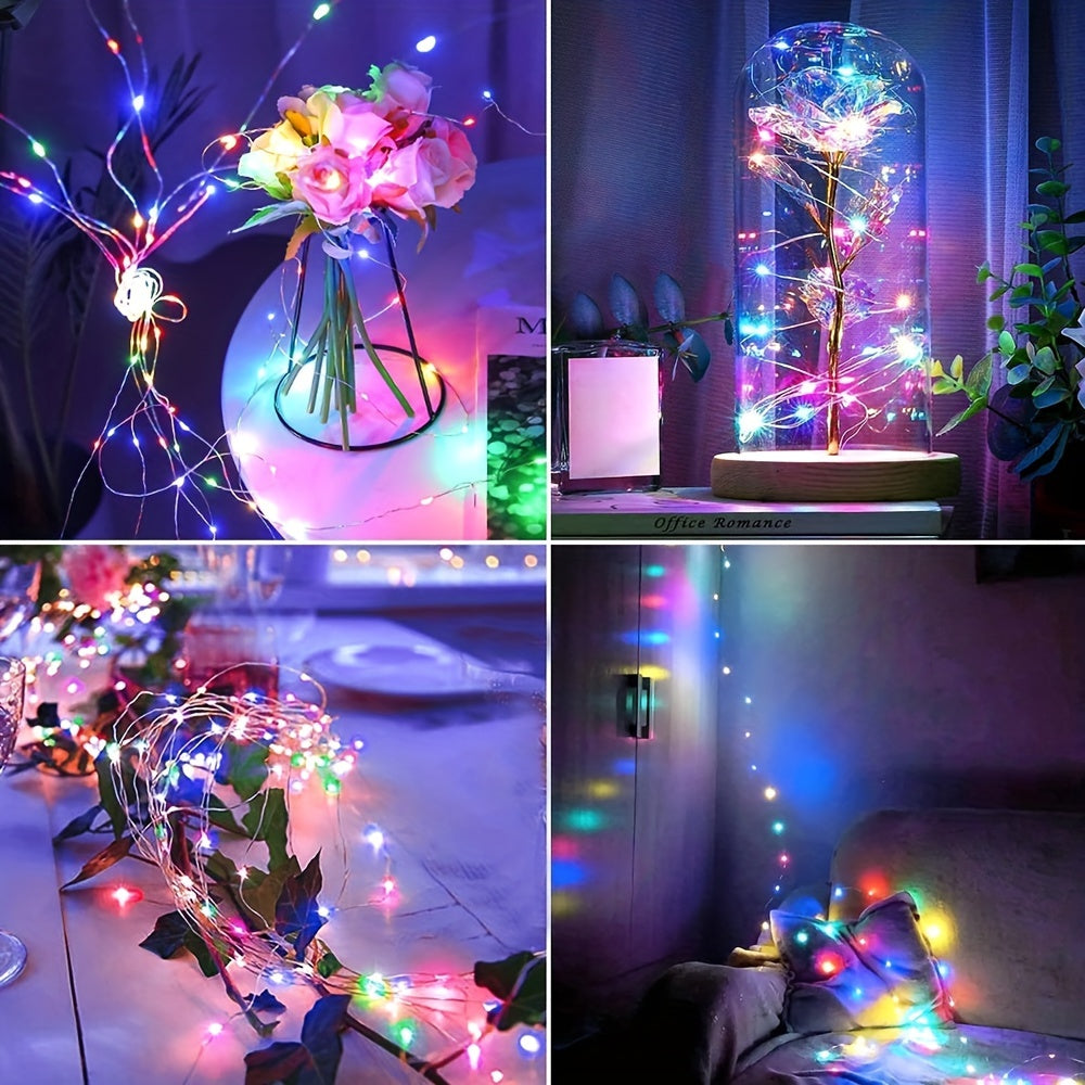 LED Fairy Lights Battery Box Copper Wire String 78.74/196.85/393.7inch Holiday Outdoor Lighting Christmas Tree Wedding Party Decorations