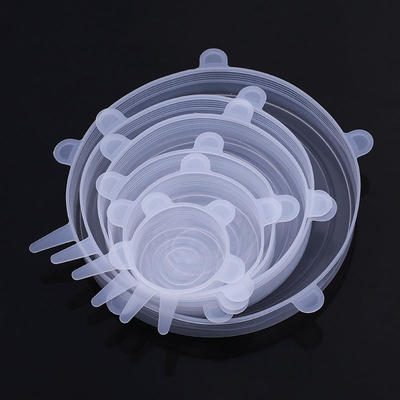 6pcs Reusable Silicone Lid Lids Compatible for Bowls, Plates, Pots & Pans - Multi-Size Dishwasher & Fridge Safe Food Storage Covers, Durable -Fit Lid Fits Most Containers