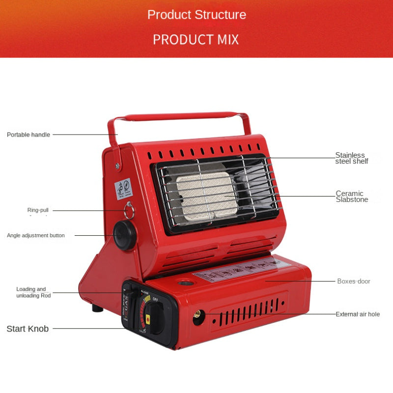 Portable Dual-Use Liquefied Gas Mini Tent Heater Fireplace - Stay Warm Outdoors