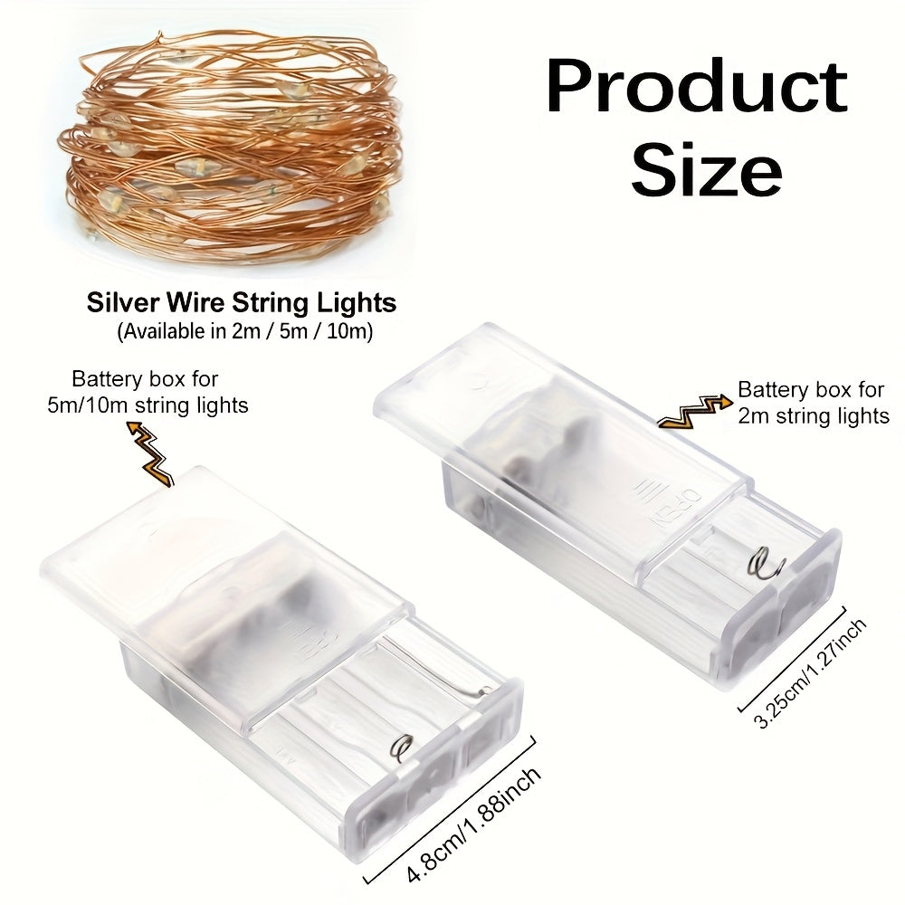 LED Fairy Lights Battery Box Copper Wire String 78.74/196.85/393.7inch Holiday Outdoor Lighting Christmas Tree Wedding Party Decorations
