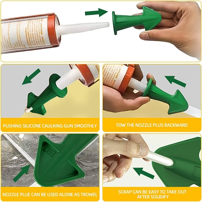 [Durable Caulk Applicator Tools] 3pcs Durable Silicone Caulk Nozzle Applicator Tools - Easy-Grip Handle for Floor Cleaning & Tile Joint Dirt Spatula, Ideal for Epoxy Sealant Application, Perfect Christmas & New Year Gift, Cau