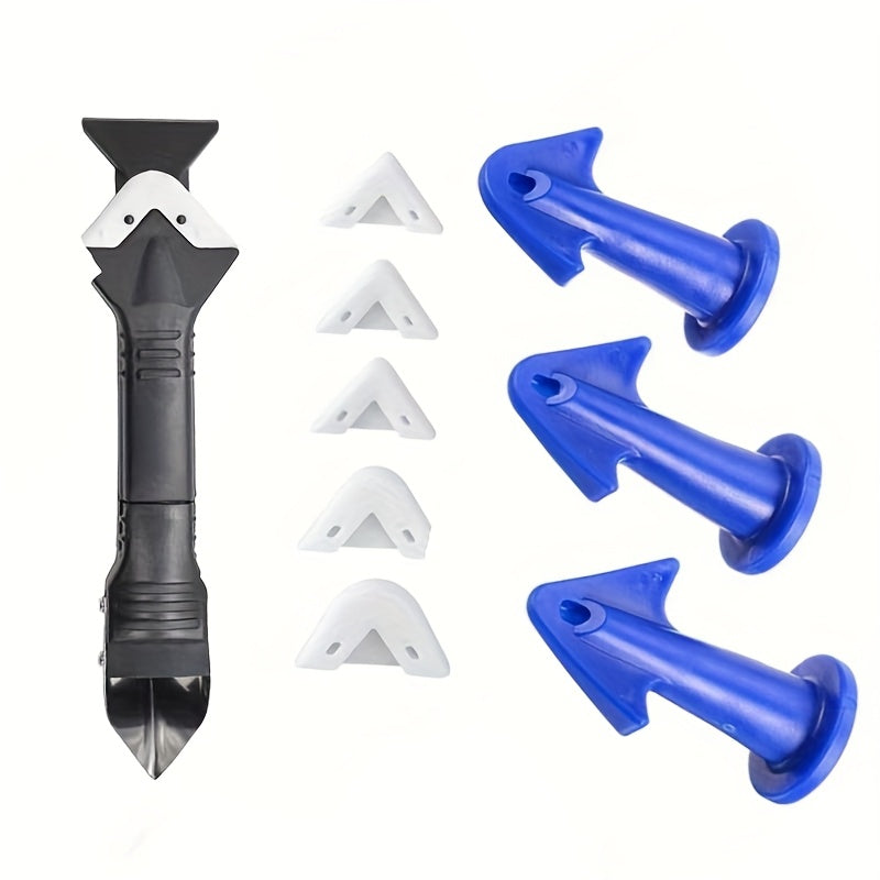 [Durable Caulk Applicator Tools] 3pcs Durable Silicone Caulk Nozzle Applicator Tools - Easy-Grip Handle for Floor Cleaning & Tile Joint Dirt Spatula, Ideal for Epoxy Sealant Application, Perfect Christmas & New Year Gift, Cau