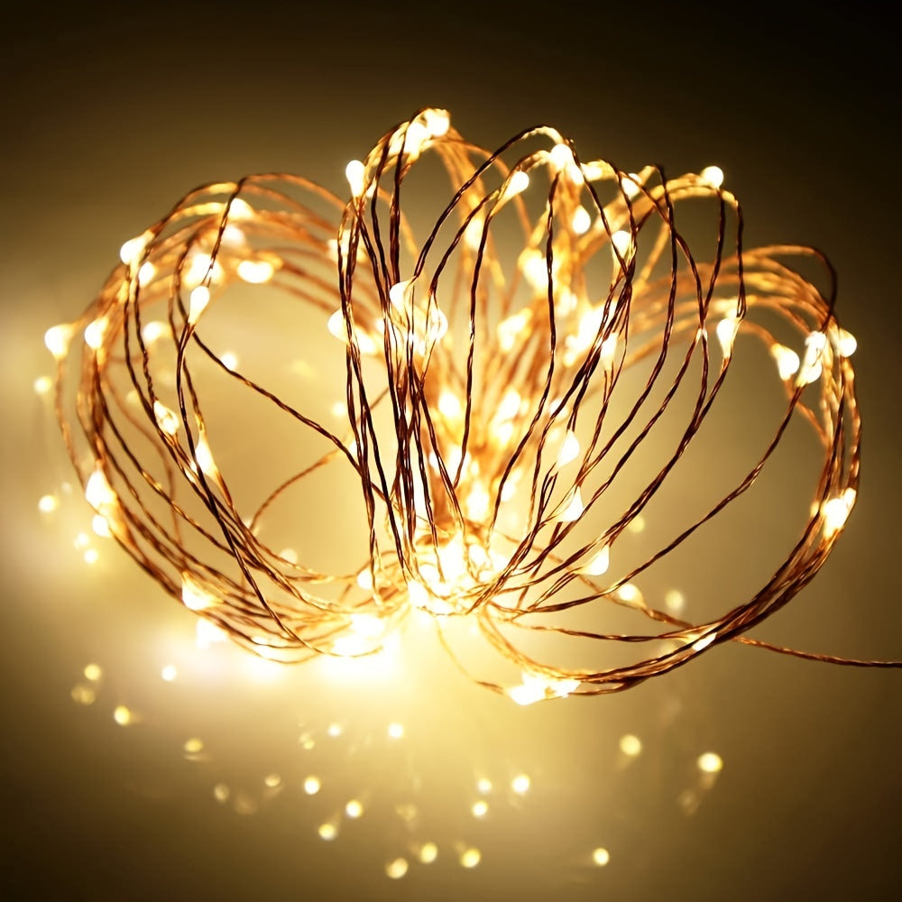 LED Fairy Lights Battery Box Copper Wire String 78.74/196.85/393.7inch Holiday Outdoor Lighting Christmas Tree Wedding Party Decorations