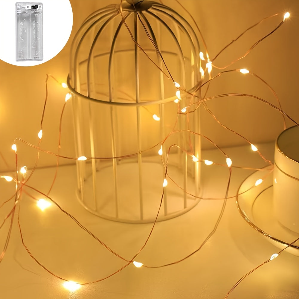 LED Fairy Lights Battery Box Copper Wire String 78.74/196.85/393.7inch Holiday Outdoor Lighting Christmas Tree Wedding Party Decorations