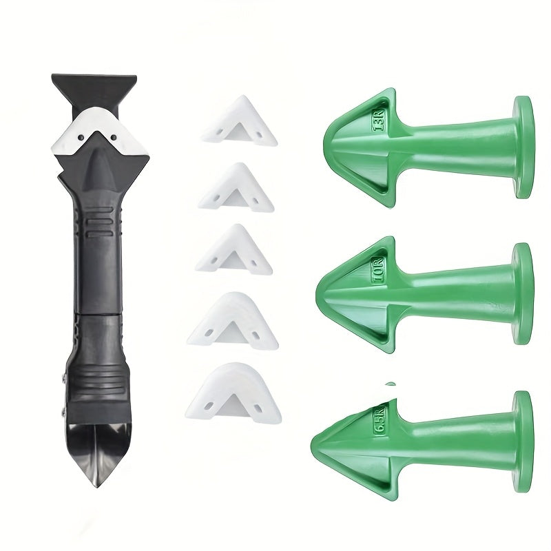 [Durable Caulk Applicator Tools] 3pcs Durable Silicone Caulk Nozzle Applicator Tools - Easy-Grip Handle for Floor Cleaning & Tile Joint Dirt Spatula, Ideal for Epoxy Sealant Application, Perfect Christmas & New Year Gift, Cau
