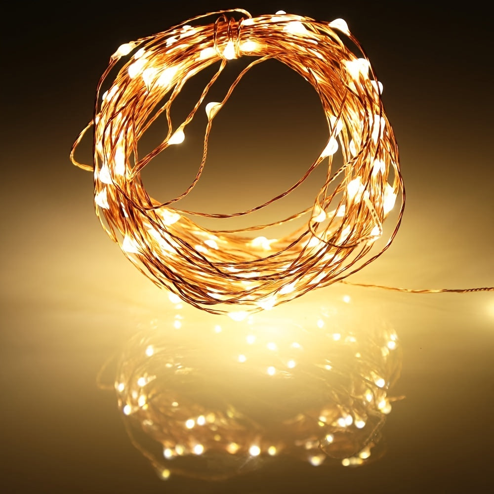 LED Fairy Lights Battery Box Copper Wire String 78.74/196.85/393.7inch Holiday Outdoor Lighting Christmas Tree Wedding Party Decorations