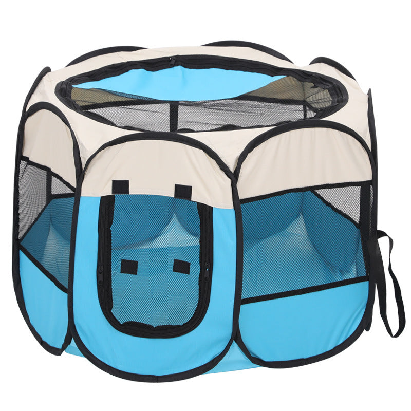 Octagonal Pet Fence Tent Oxford Cloth Scratch-Resistant Foldable Dog Cage for Dogs and Cats, Kennel Nest