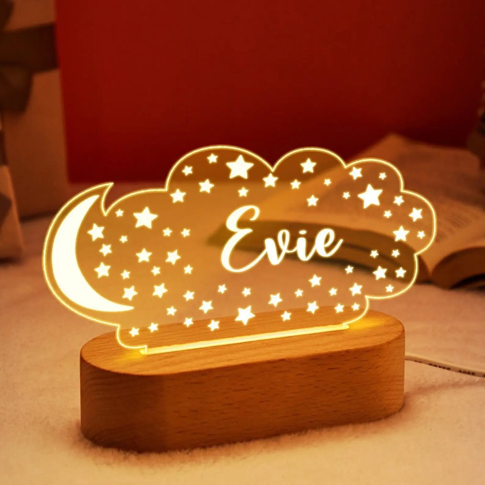 Baby Kids USB Night Light Personalized Children Name Lamp Custom Nursery Newborn Bedroom Home Decoration Birthday Souvenir Gift