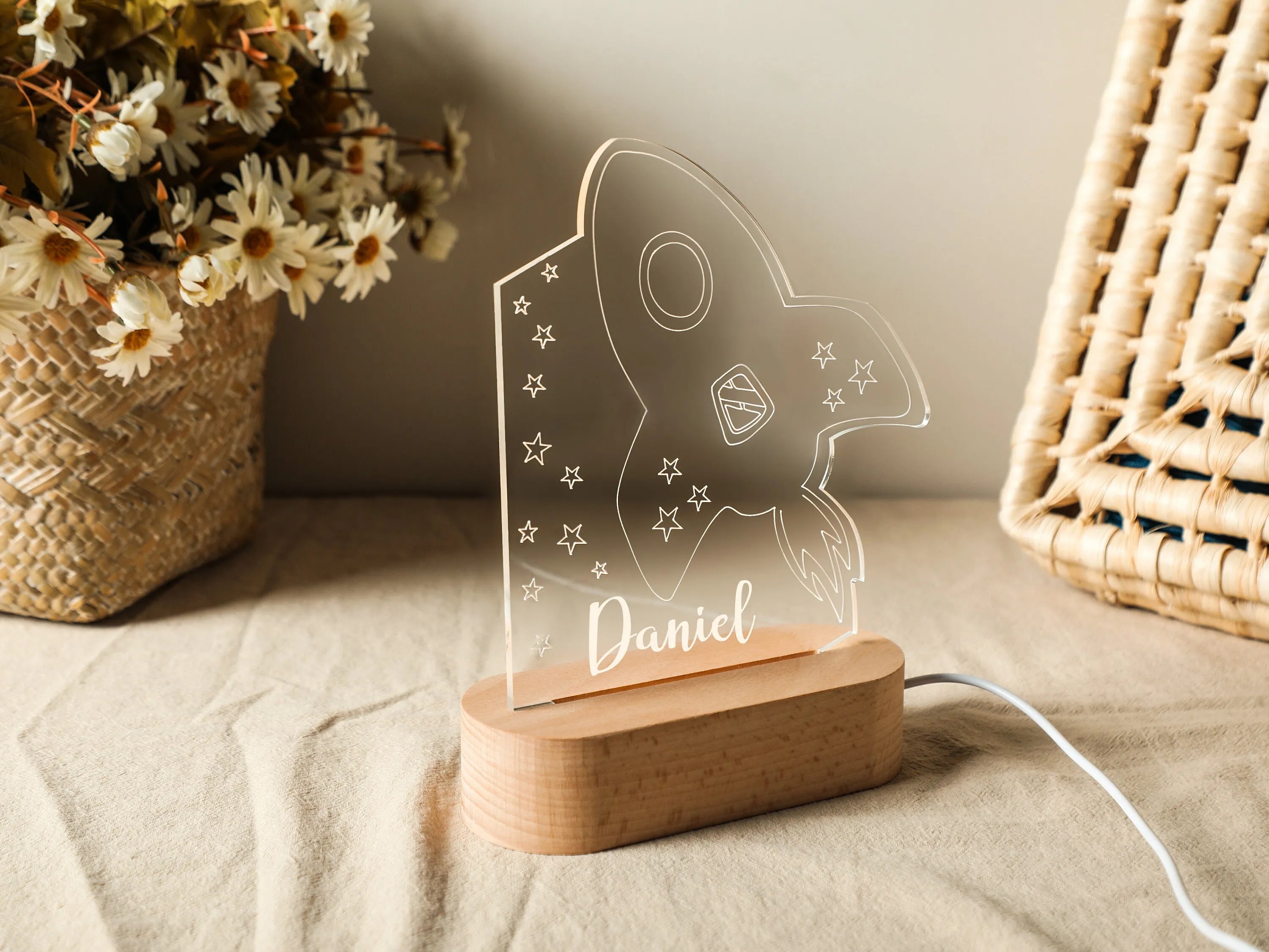 Baby Kids USB Night Light Personalized Children Name Lamp Custom Nursery Newborn Bedroom Home Decoration Birthday Souvenir Gift