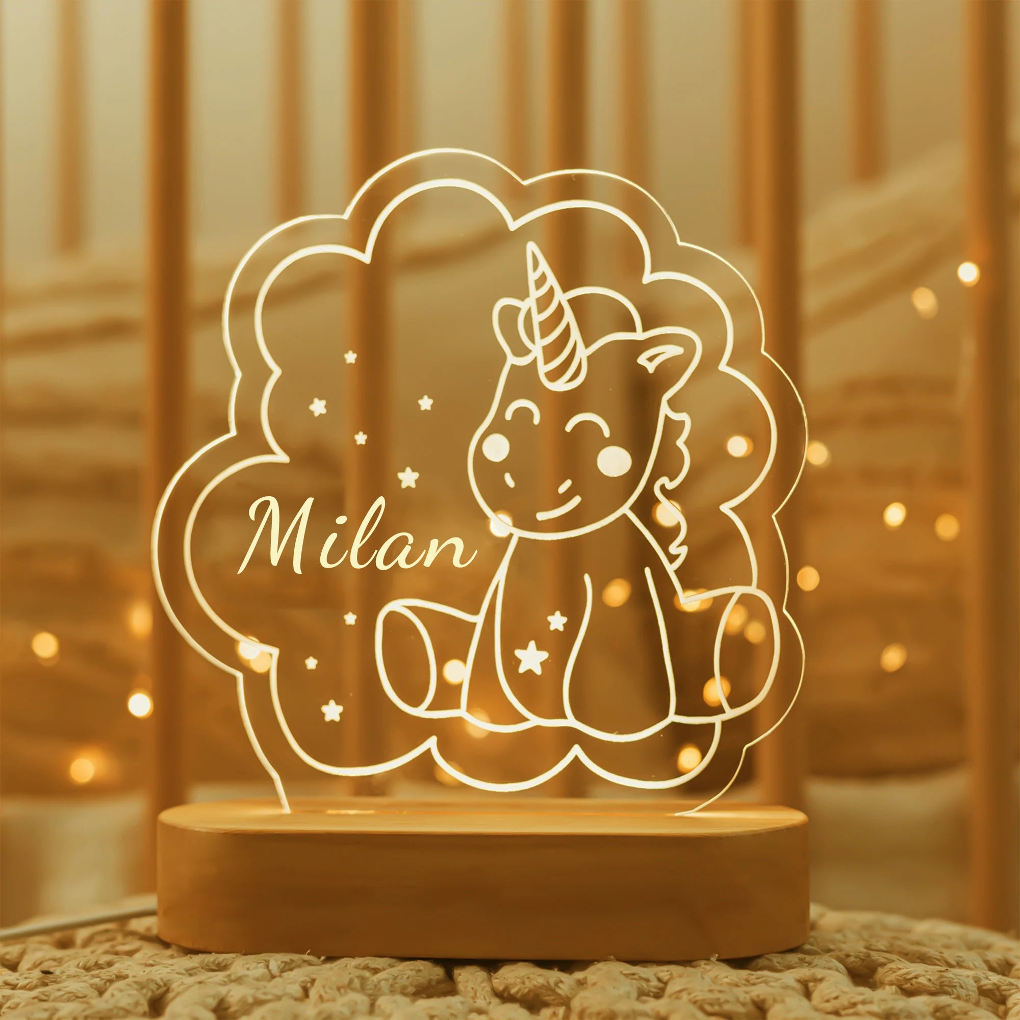 Baby Kids USB Night Light Personalized Children Name Lamp Custom Nursery Newborn Bedroom Home Decoration Birthday Souvenir Gift