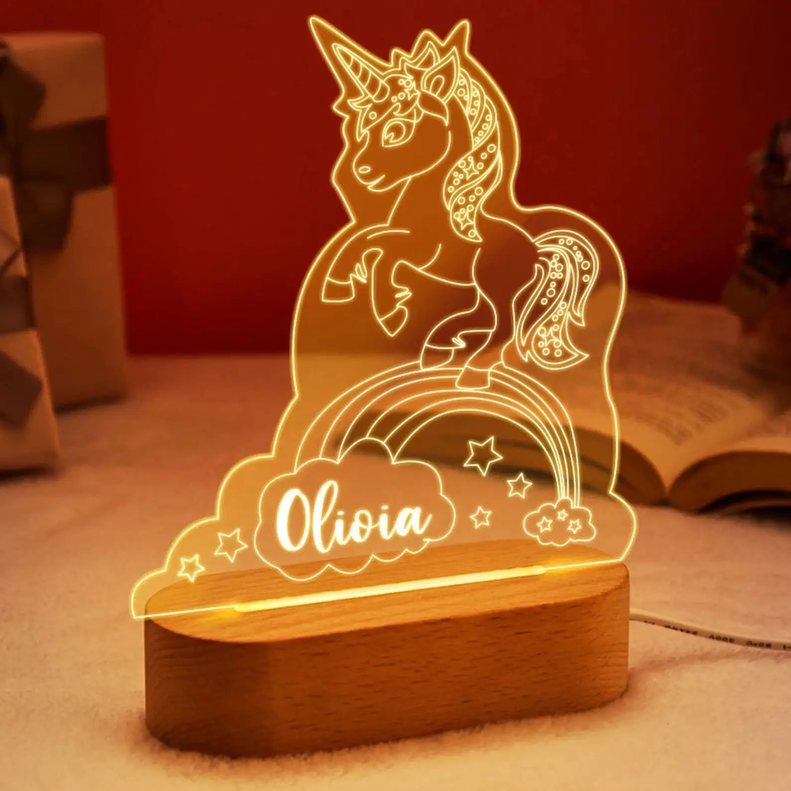 Baby Kids USB Night Light Personalized Children Name Lamp Custom Nursery Newborn Bedroom Home Decoration Birthday Souvenir Gift