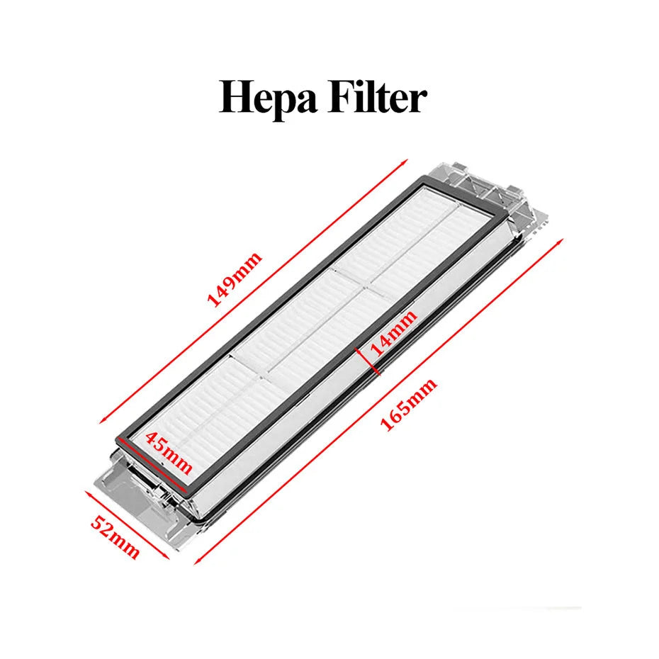 Hepa Filter For Xiaomi Mi Robot Vacuum Cleaner 1st gen / 2 / 1S, SDJQR01RR SDJQR02RR SDJQR03RR Roborock E4 E5 S4 Max Main Brush