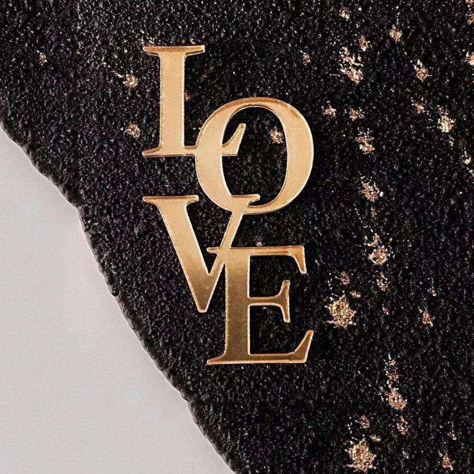 10pcs Gold Acrylic Heart Love Cake Topper for Valentine's Day Wedding Birthday Party Cake Decoration Supplies