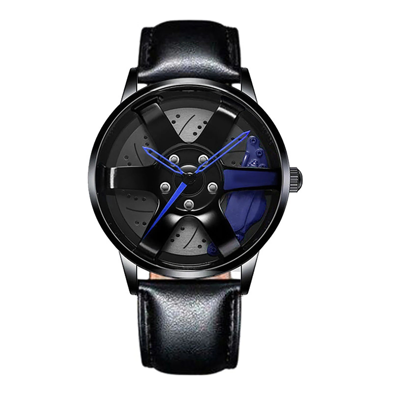 Cool And Cool Fashion Clock Leather Men's Quartz Wristwatch Dial Sport Car Rim Wheel Hub Business Luxury Sports Wrist Watches