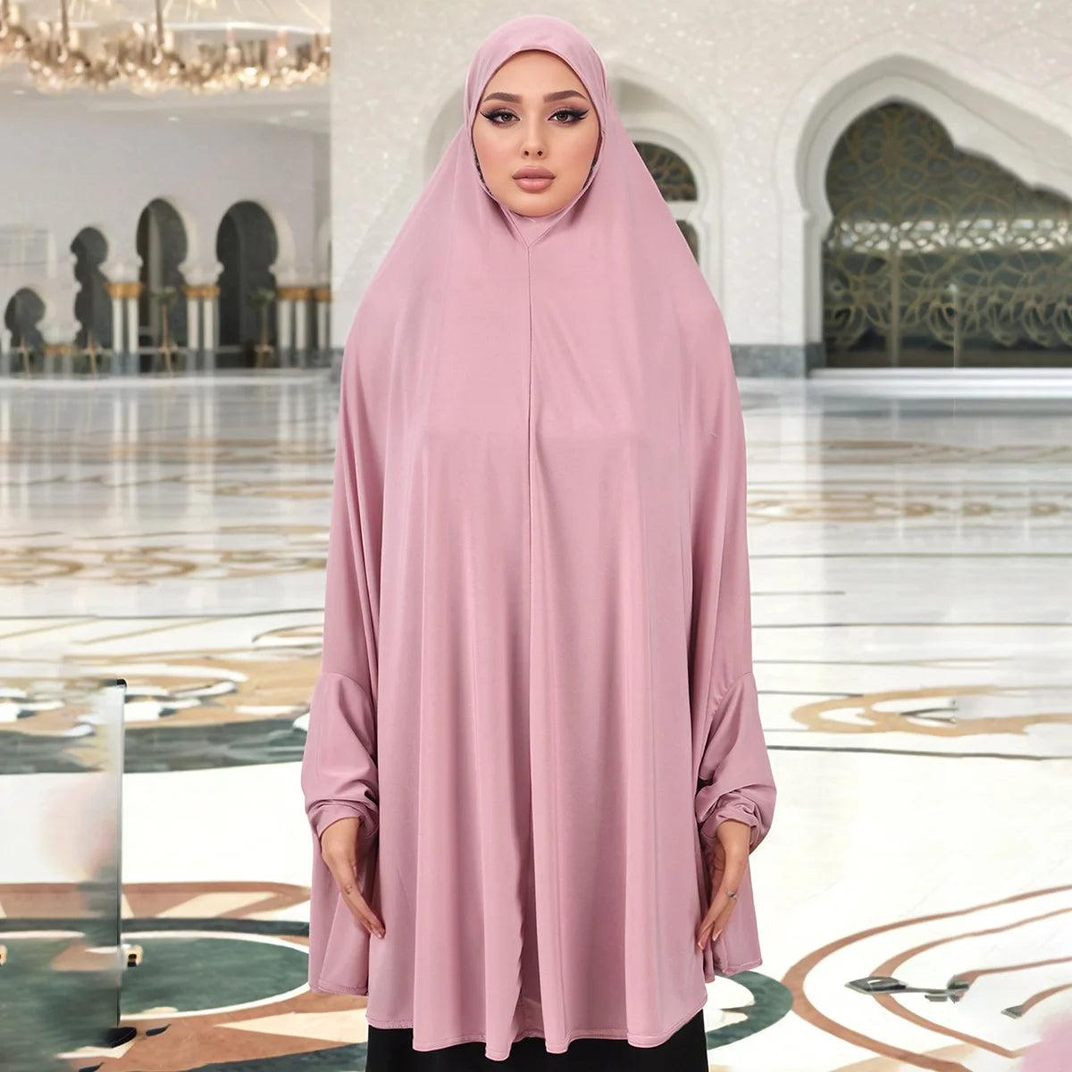 Ramdan Eid New Hemp Fashion Muslim Hijab Scarf Khimar Muslim Long Hijab Headcarf Women Jubha Islamic Musulman Prayer Garment