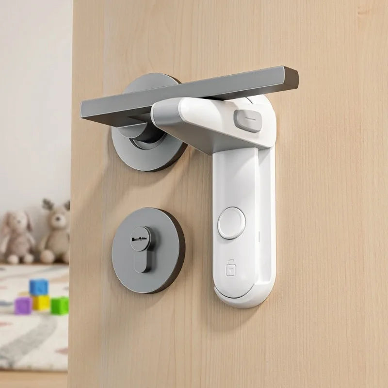 Baby Proofing Door Handle Lock, Childproof Door Knob Lock, Easy to Install & Use Door Lever Lock for Home Safety