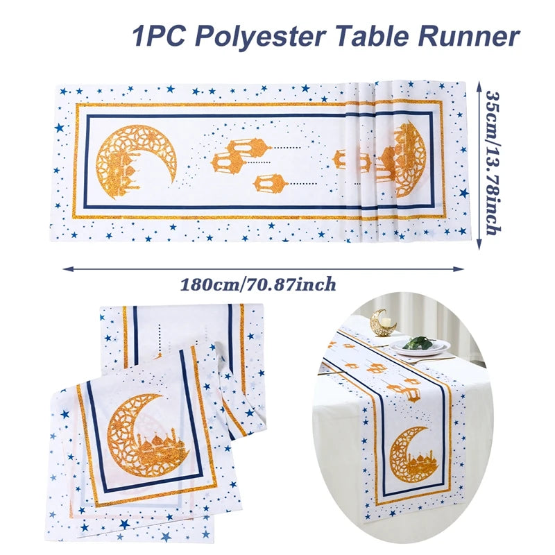 Ramadan Decoration Table Runner EID Mubarak Decor 2025 For Home Tablecloth Ramadan Kareem Islamic Muslim Party Eid Al Adha Gifts