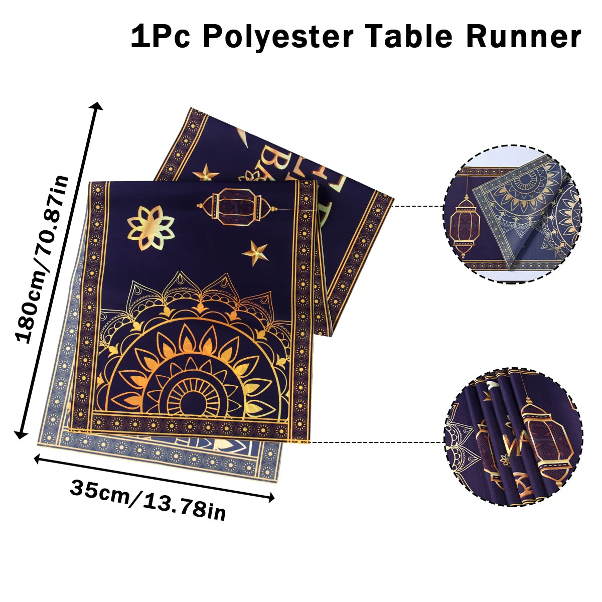 Ramadan Kareem Polyester Table Runner Ramadan Decoration For Home 2025 Islamic Muslim Party Supplies Gift EID Mubarak Al Adha