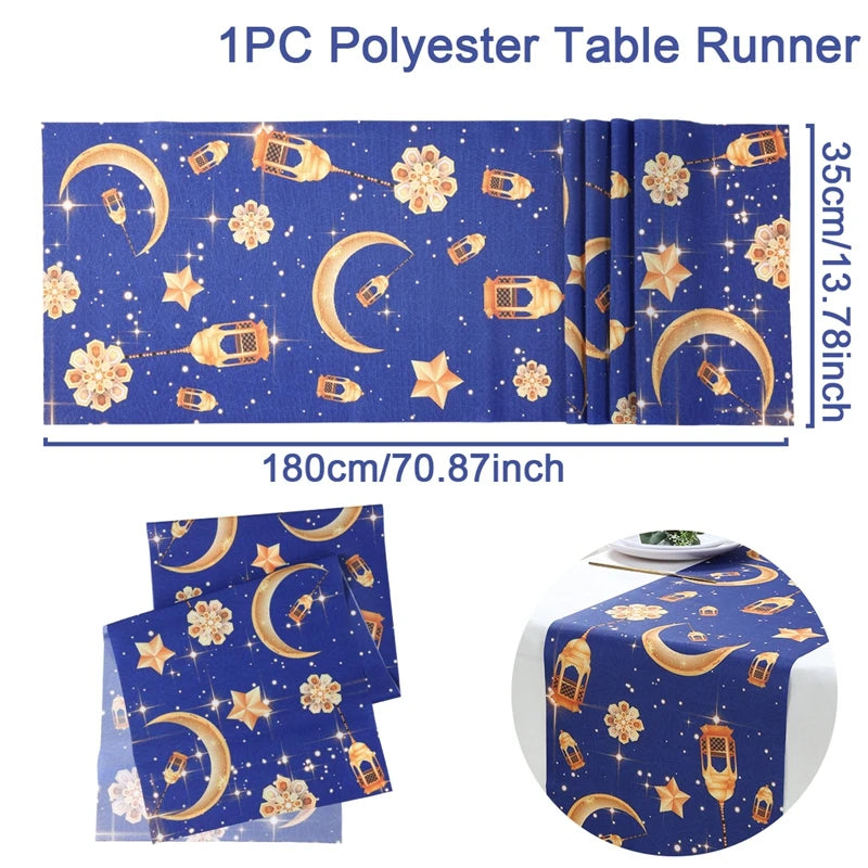 Ramadan Decoration Table Runner EID Mubarak Decor 2025 For Home Tablecloth Ramadan Kareem Islamic Muslim Party Eid Al Adha Gifts