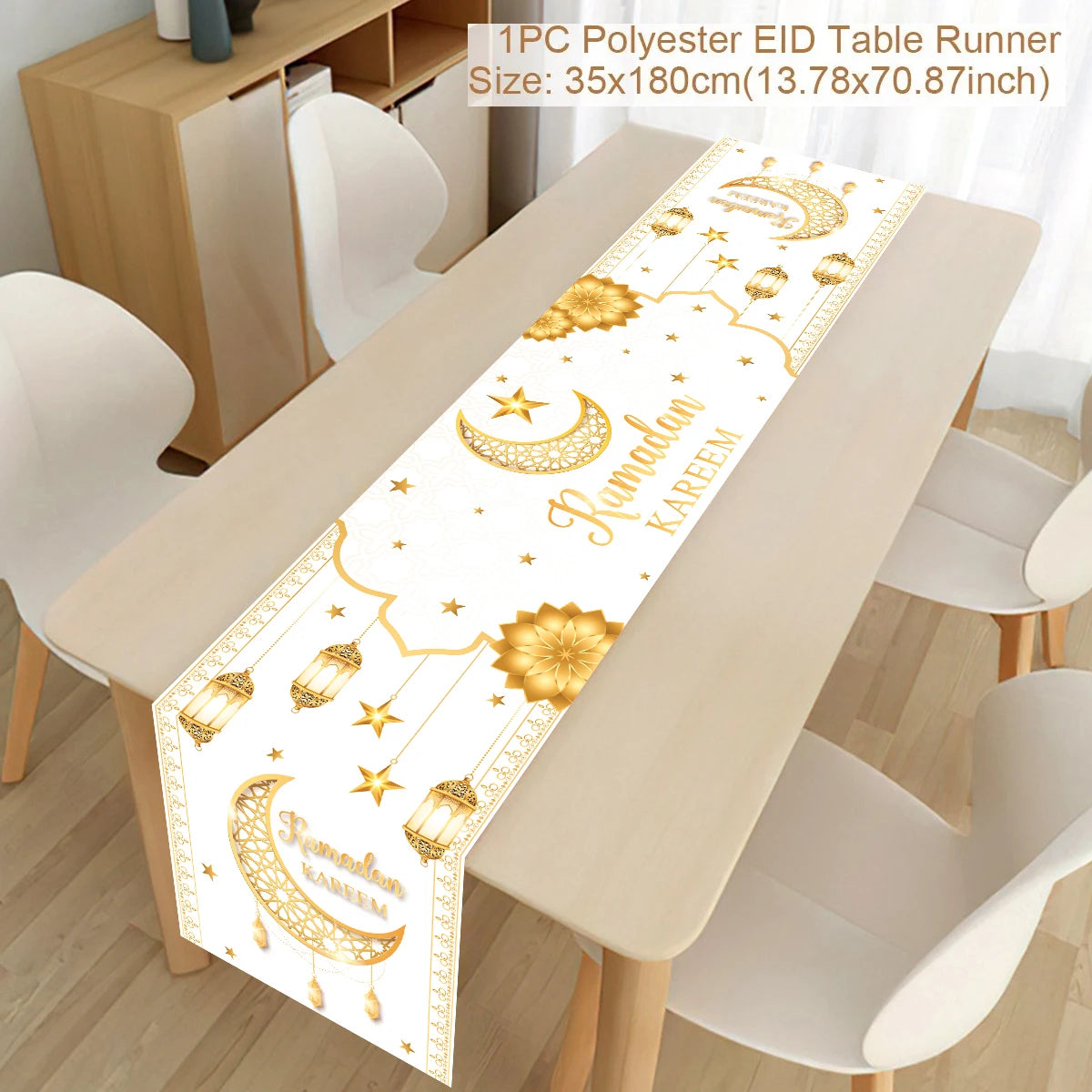 Ramadan Kareem Polyester Table Runner Ramadan Decoration For Home 2025 Islamic Muslim Party Supplies Gift EID Mubarak Al Adha
