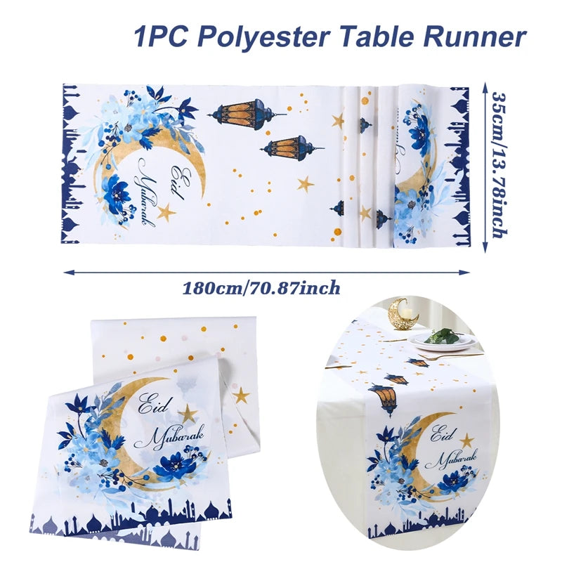 Ramadan Decoration Table Runner EID Mubarak Decor 2025 For Home Tablecloth Ramadan Kareem Islamic Muslim Party Eid Al Adha Gifts