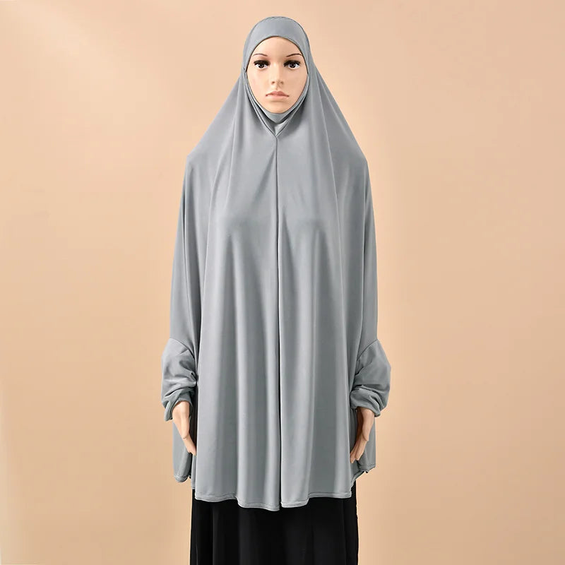 Ramdan Eid New Hemp Fashion Muslim Hijab Scarf Khimar Muslim Long Hijab Headcarf Women Jubha Islamic Musulman Prayer Garment