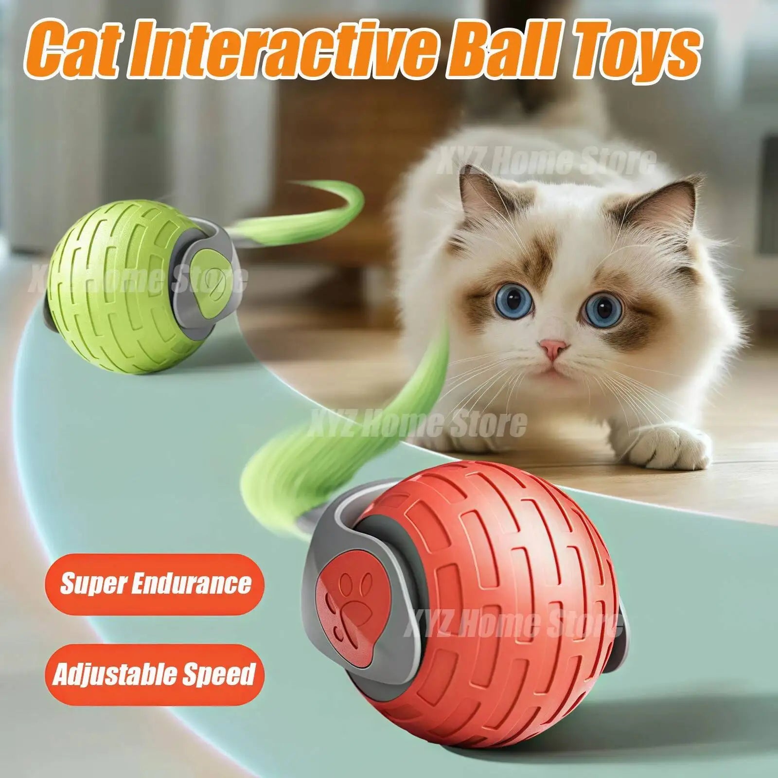 Smart Cat Toys Ball Automatic Interactive Pets Electric Rolling Teaser USB Rechargeable Kitty Moving Bouncing Ball Birthday Gift