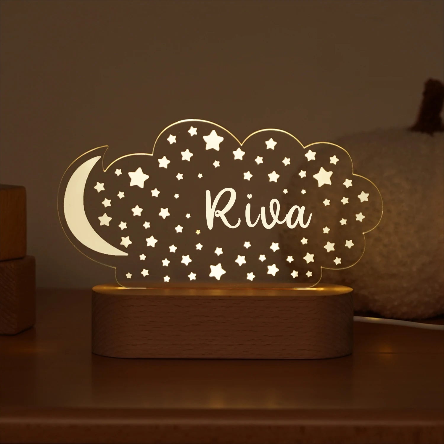 Baby Kids USB Night Light Personalized Children Name Lamp Custom Nursery Newborn Bedroom Home Decoration Birthday Souvenir Gift