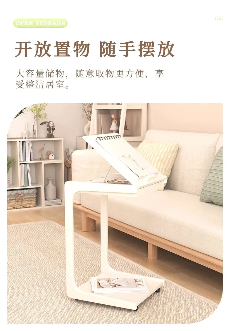 C Shaped SideTable Narrow Sofa EndTable Movable Nightstand Bedside Small CoffeeTable LivingRoom Mini Furniture Clearance Acrylic
