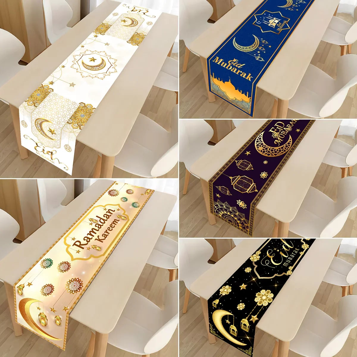 Ramadan Decoration Table Runner EID Mubarak Decor 2025 For Home Tablecloth Ramadan Kareem Islamic Muslim Party Eid Al Adha Gifts