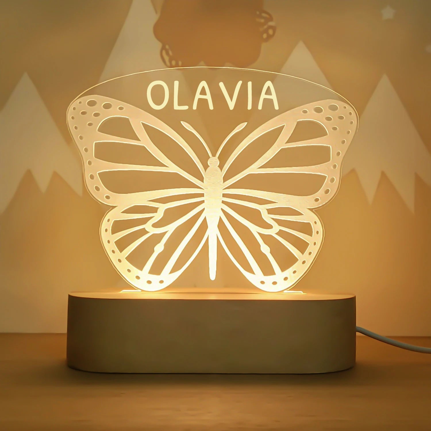 Baby Kids USB Night Light Personalized Children Name Lamp Custom Nursery Newborn Bedroom Home Decoration Birthday Souvenir Gift