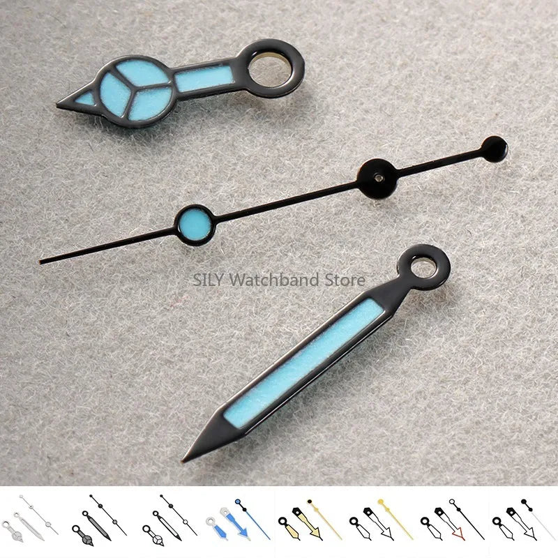 Watches Pointers Green Luminous Watch Hands for Automatic Movement for NH35/NH36/4R/7S Mercedes Style Watch Needles Accessories