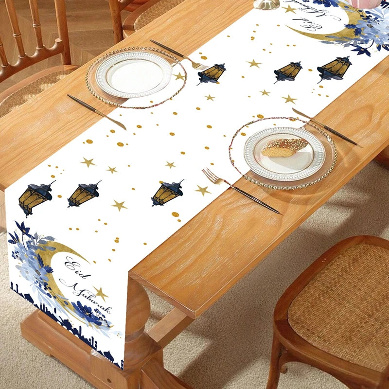 Ramadan Decoration Table Runner EID Mubarak Decor 2025 For Home Tablecloth Ramadan Kareem Islamic Muslim Party Eid Al Adha Gifts