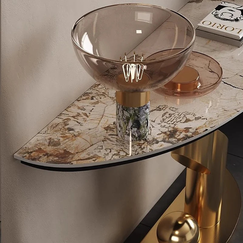 Modern Luxury Corner Table Hallway Metal Salon Unique Console Table Mid Century Entryway Mesa Para Sala Living Room Furniture
