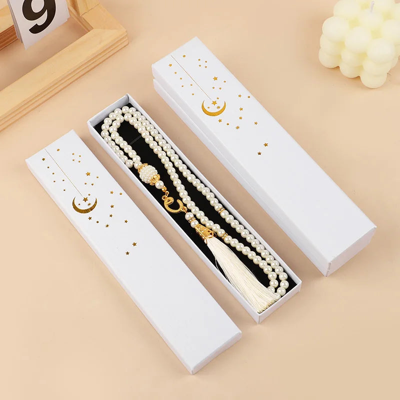 12Pcs Muslim Prayer Beads Bracelet with Gift Box Eid Mubarak Ramadan Islamic Festival Party Decoration Gift Favors Home Pendant