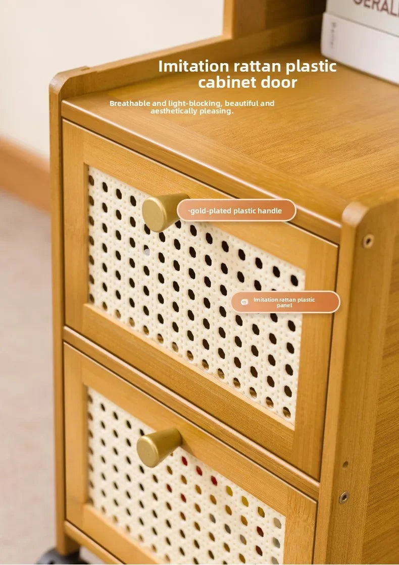 wood bedside table, small mini simple modern rack, ultra-narrow crevice storage cabinet, bedroom very narrow bedside cabinet