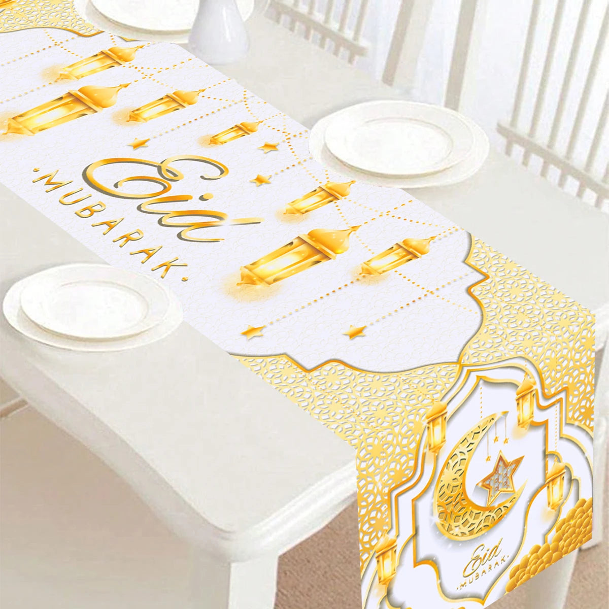Ramadan Decoration Table Runner EID Mubarak Decor 2025 For Home Tablecloth Ramadan Kareem Islamic Muslim Party Eid Al Adha Gifts
