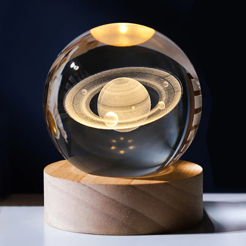 LED Night Light Milky Way Galaxy Solar System Crystal Ball Children Night Lamp Bedroom Ambient Light Creative Gift Night Light
