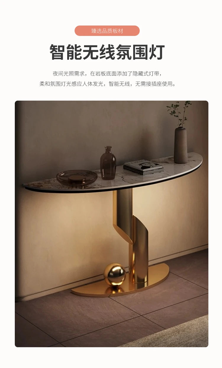 Modern Luxury Corner Table Hallway Metal Salon Unique Console Table Mid Century Entryway Mesa Para Sala Living Room Furniture