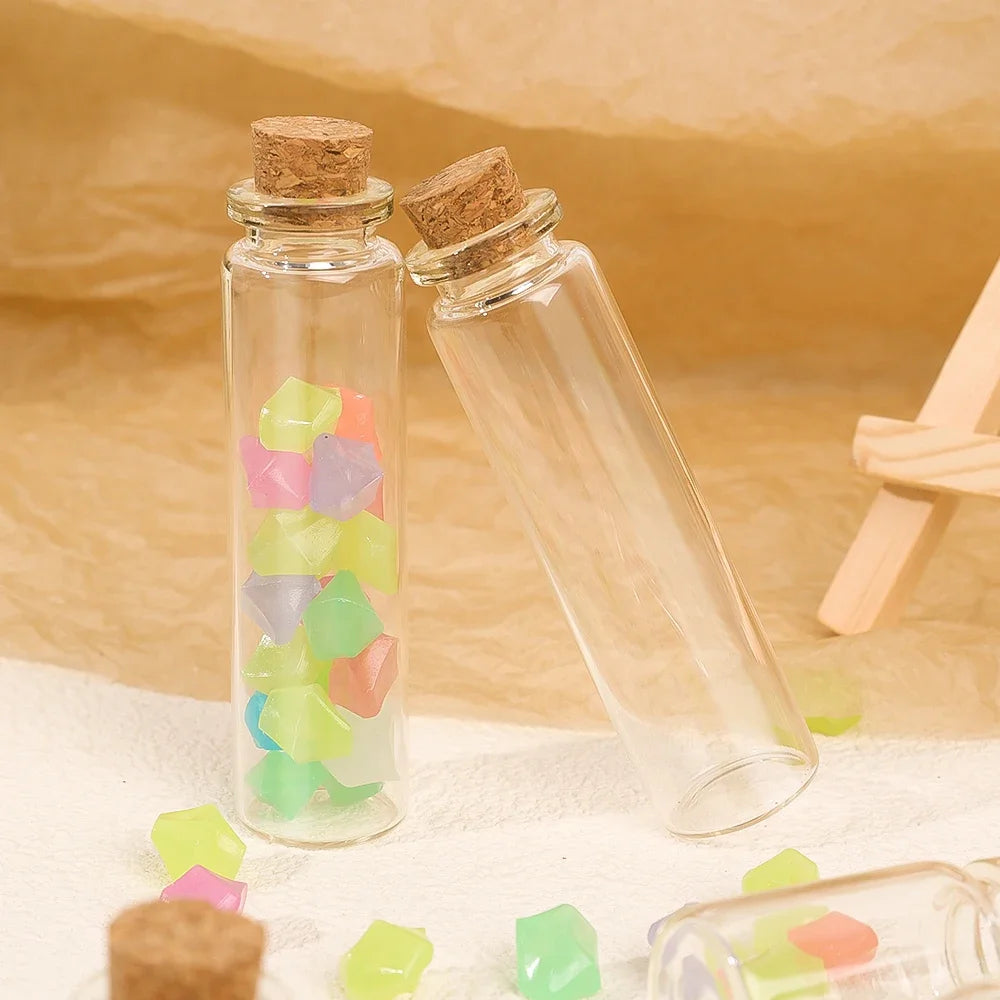 10PCS 5ML-20ML Small Glass Bottles with Cork Stoppers Mini Glass DIY Decoration  Vials Cork Message Glass Vial Wishing Bottles