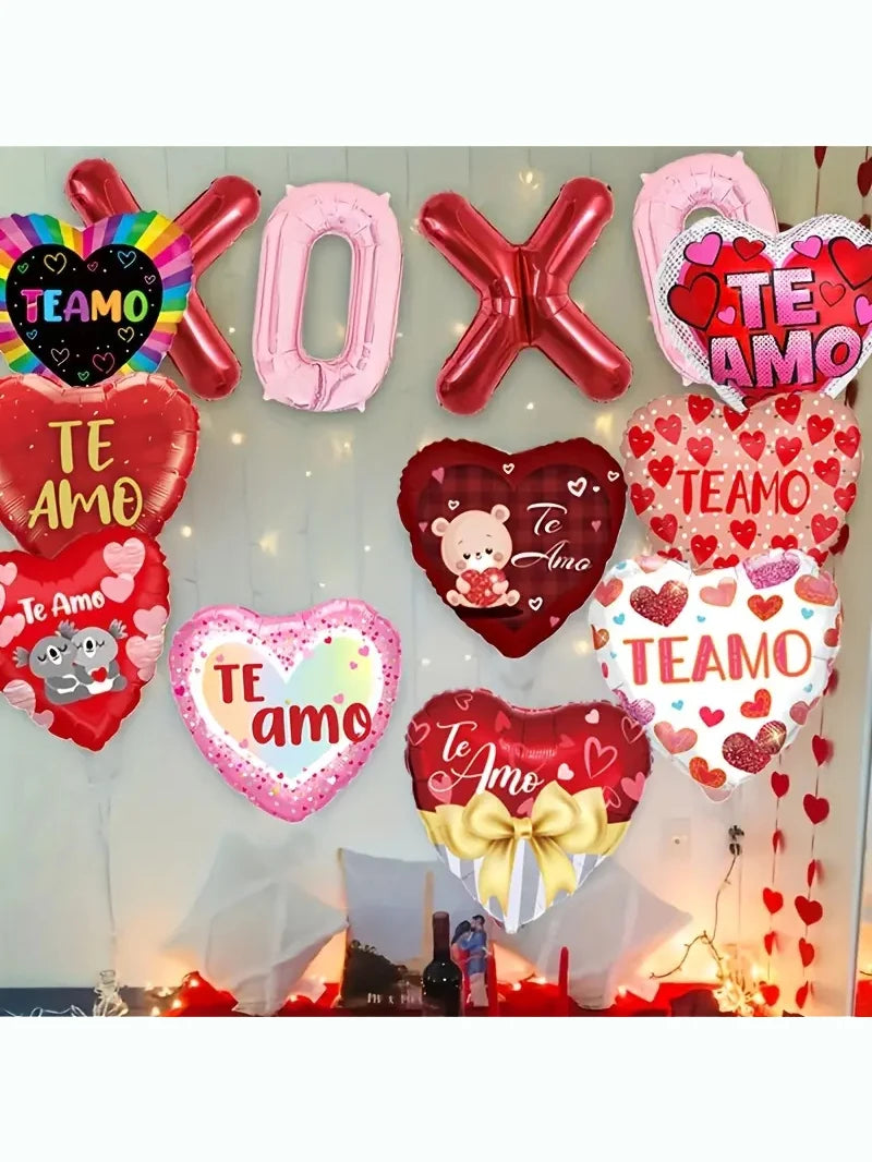 10pcs 18 inch Spanish I Love You Printed Love Balloon Valentine's Day Birthday Wedding Engagement Anniversary Party Decoration