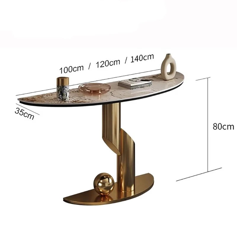 Modern Luxury Corner Table Hallway Metal Salon Unique Console Table Mid Century Entryway Mesa Para Sala Living Room Furniture