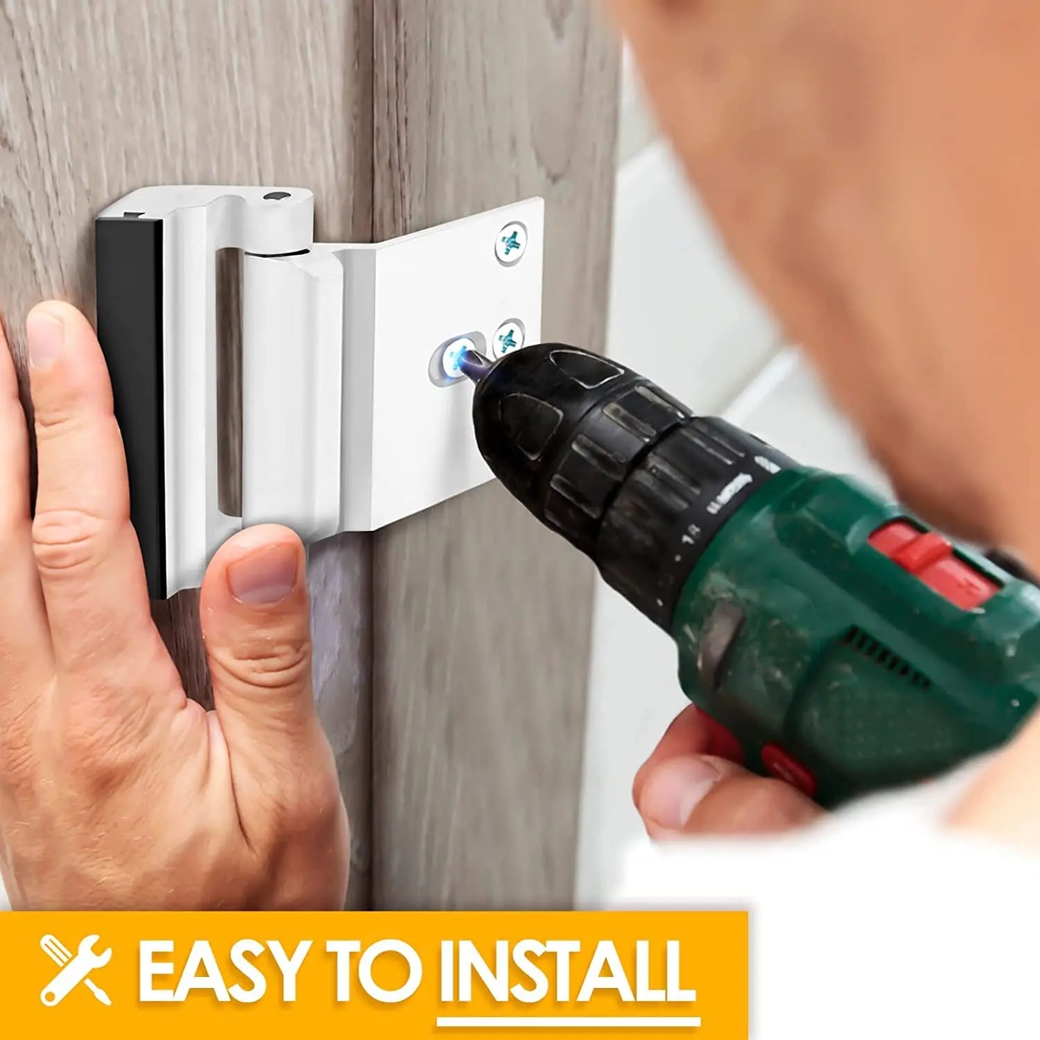 New Home Security Door Lock Aluminum Alloy Anti-theft Door Lock Childproof Door Reinforcement Lock with 3 Inch Stop