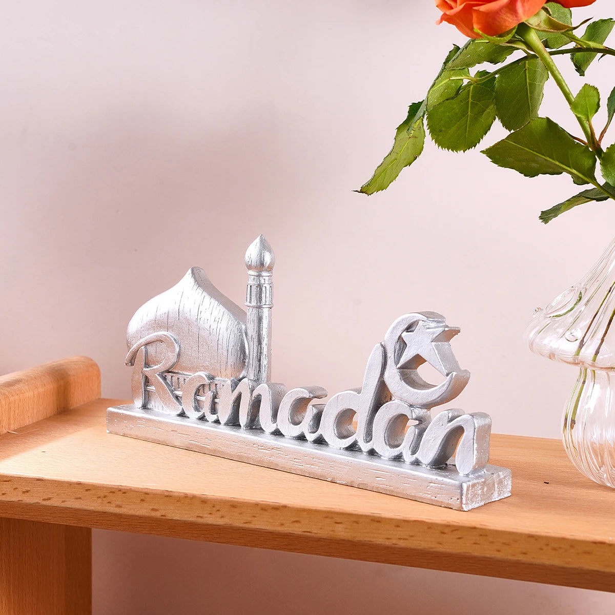 1PC, resin-made antique gold and silver ramadan decorative item, suitable for gift-giving during Ramadan and Eid al-Adha