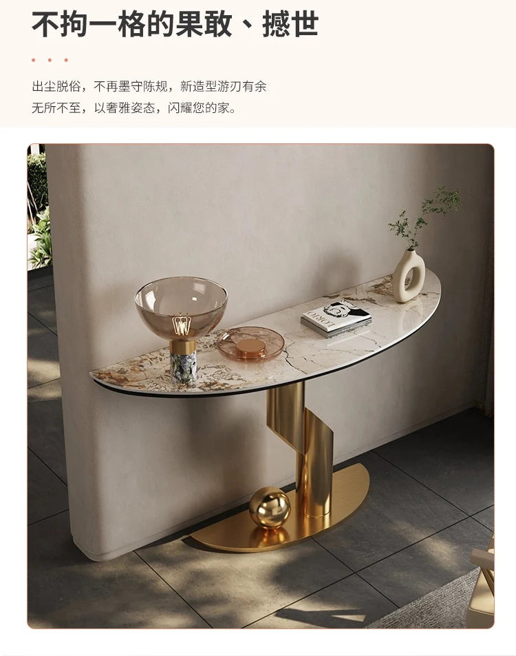Modern Luxury Corner Table Hallway Metal Salon Unique Console Table Mid Century Entryway Mesa Para Sala Living Room Furniture