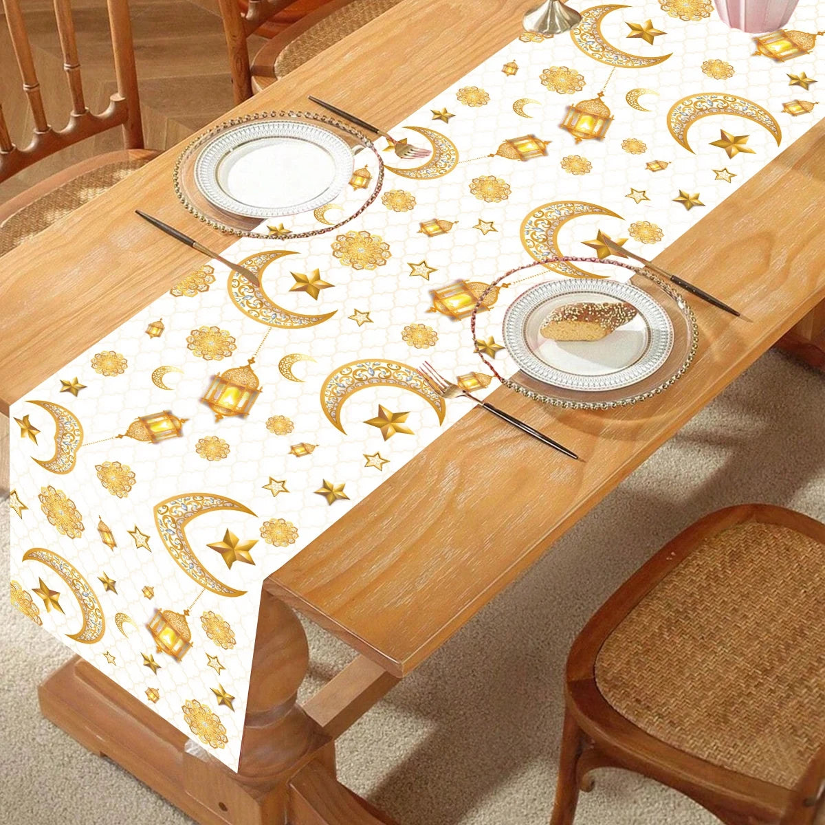 Ramadan Decoration Table Runner EID Mubarak Decor 2025 For Home Tablecloth Ramadan Kareem Islamic Muslim Party Eid Al Adha Gifts