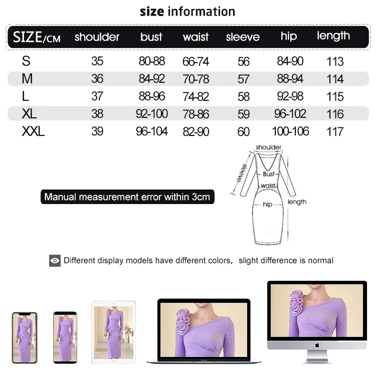 Banquet Dress for Women Elegant Sweet 3D Flower Bodycon Midi Robe Female Party Prom Vestidos Evening Gown Lady
