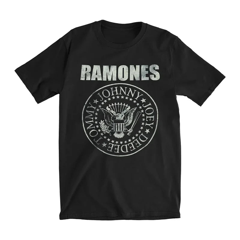 Ramones, A Legendary American Punk Band, Is A Rock Retro Direct-spray Men's and Women's Pure Cotton Short-sleeved T-shirt