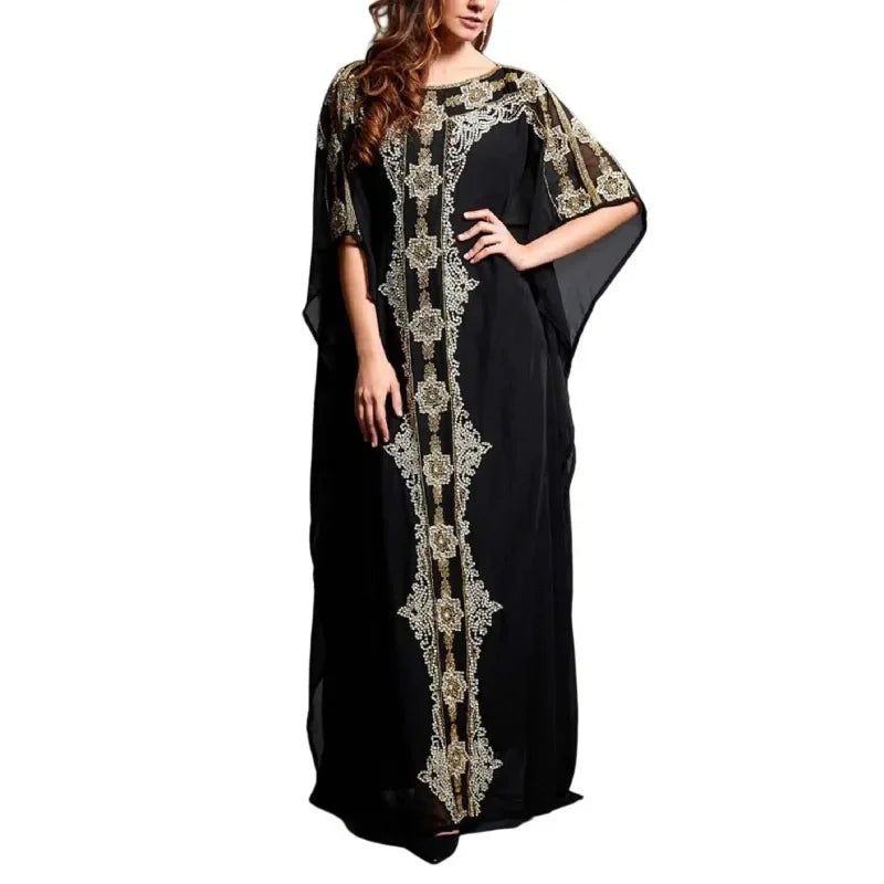 Female Dresses Outfits Women'S Muslim Dress V Neck Dress Full Length Kaftan Daily Casual Dress Vestidos De Fiesta Elegantes 2025